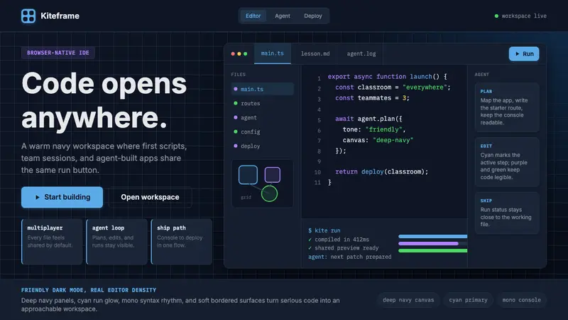 Replit Browser IDE Blue — design style preview