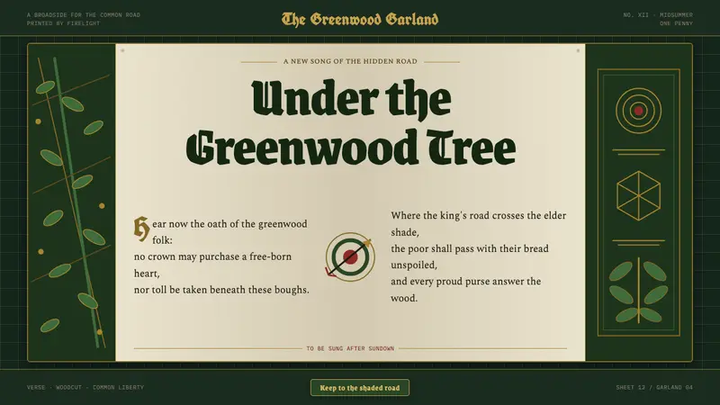 Robin Hood (Sherwood ballad) — design style preview