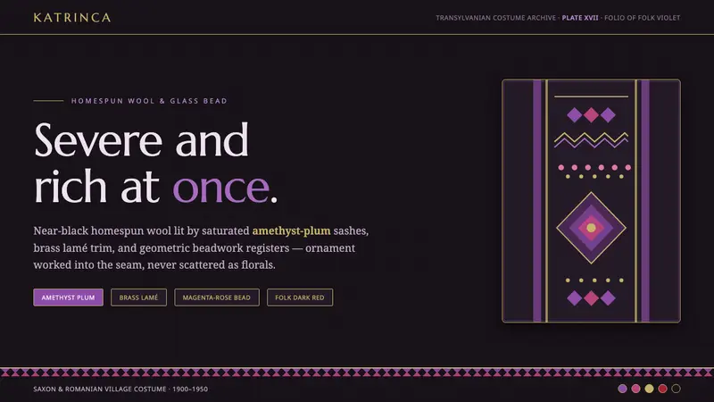 Romanian Folk Violet — design style preview