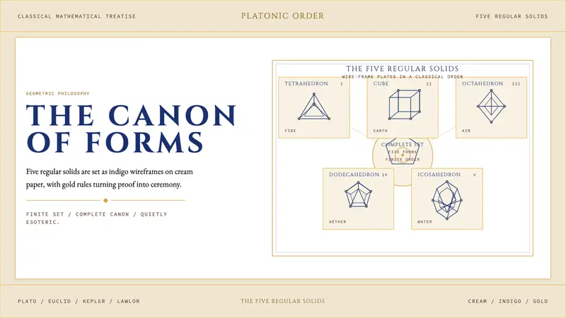 Sacred Geometry Platonic Solids — design style preview