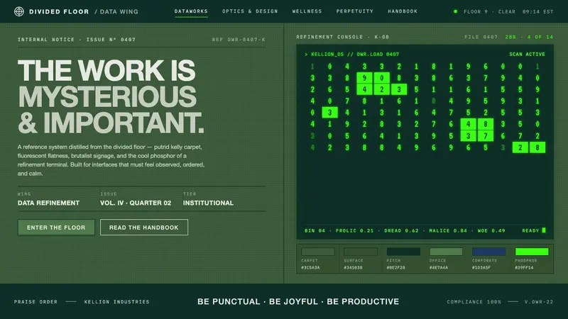 Severance Lumon — design style preview