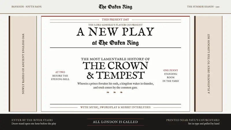 Shakespeare's Globe (1599) — design style preview