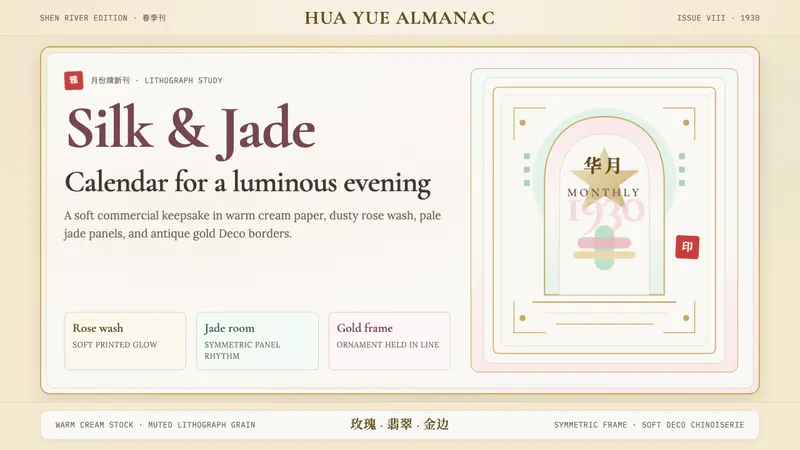 Shanghai Calendar 1930 — design style preview