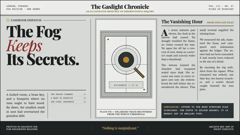 Sherlock Holmes — Baker Street (1887) — design style preview