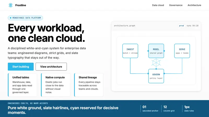 Snowflake Data Cloud — design style preview