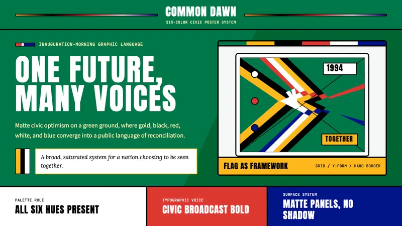 South African Rainbow Nation 1994 — design style preview