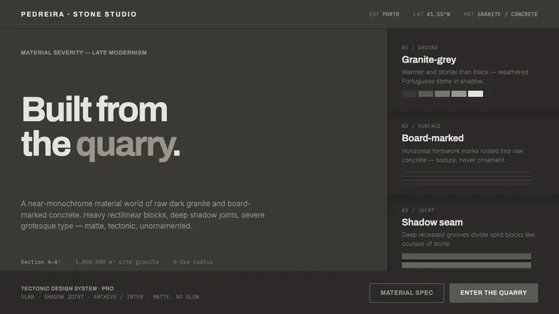 Souto de Moura Granite — design style preview