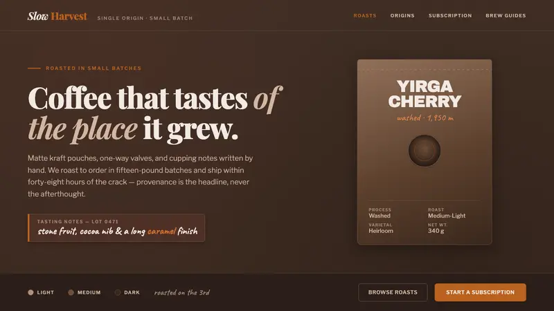 Specialty Coffee Bag — design style preview