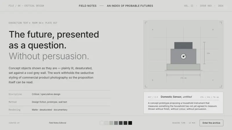 Speculative Design (Dunne & Raby) — design style preview