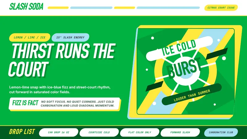 Sprite — Obey Your Thirst — design style preview