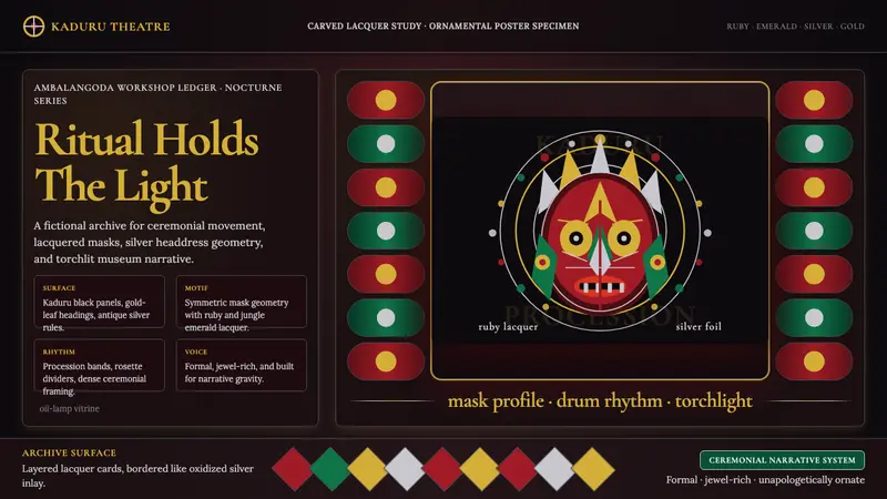 Sri Lankan Kandyan Mask & Dance — design style preview