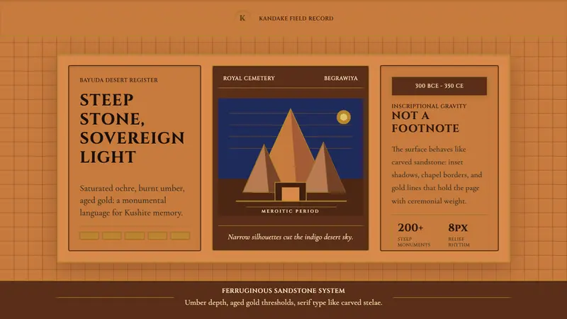 Sudanese Nubian Meroë Pyramid — design style preview