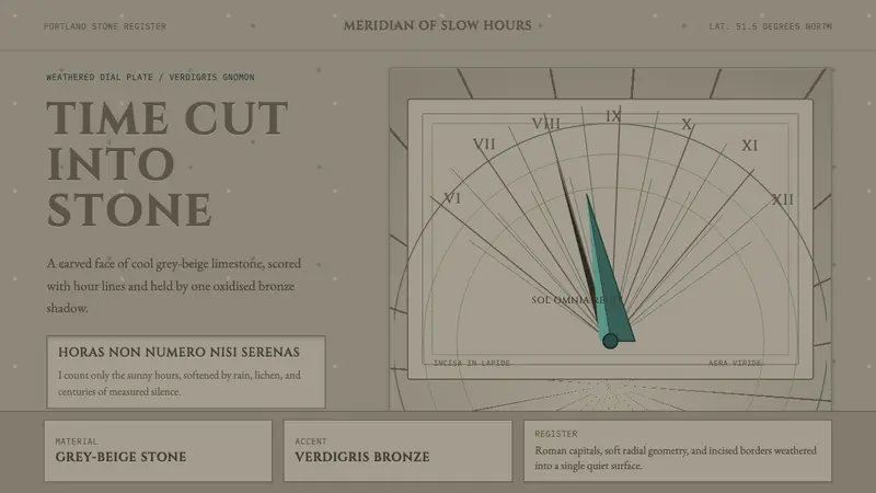Engraved Sundial — design style preview