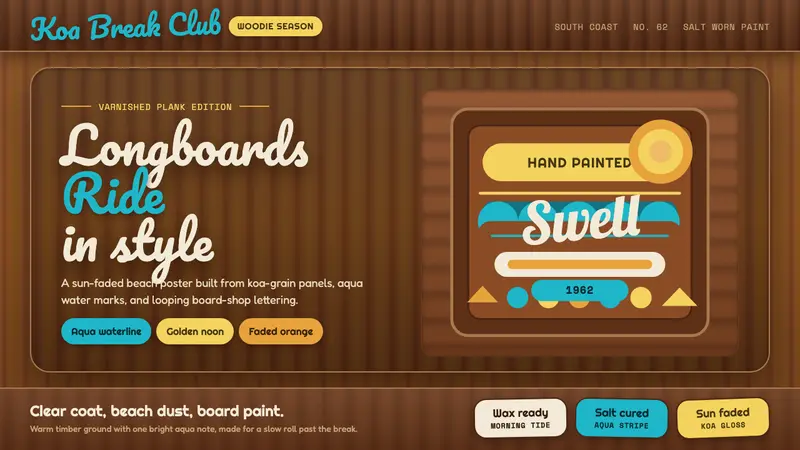 Surf Woodie Culture — design style preview