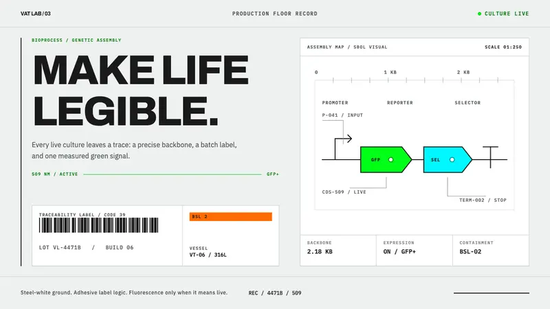 Synthetic Biology Vat Lab — design style preview