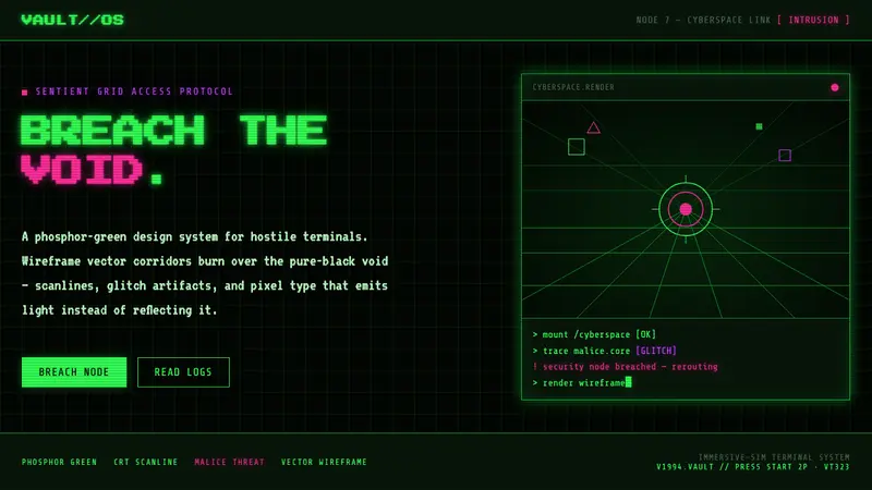 System Shock (Citadel cyberspace) — design style preview