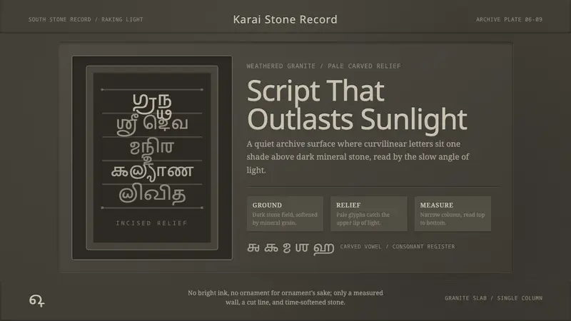 Tamil Grantha Inscription — design style preview