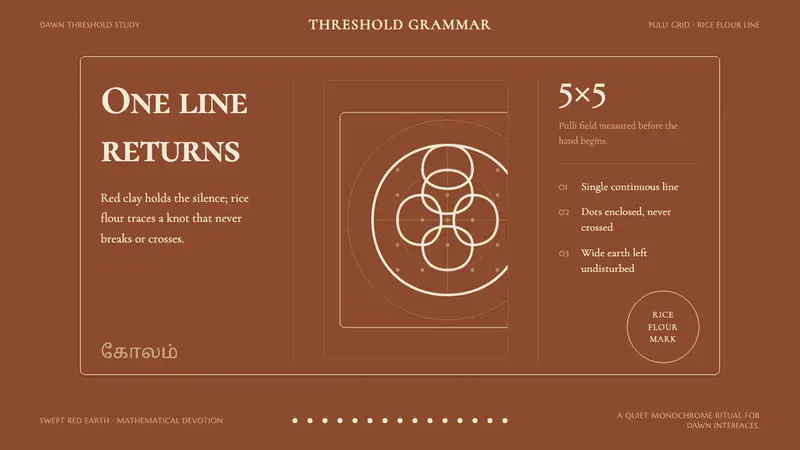 Tamil Kolam (Rice Flour Threshold) — design style preview