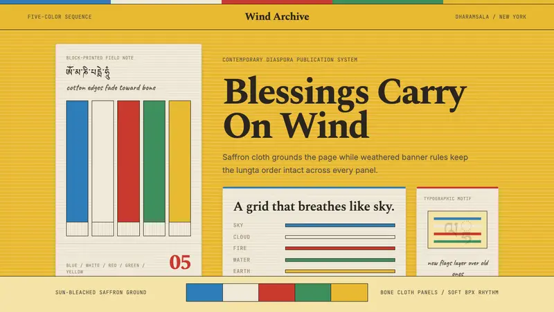 Tibetan Prayer Flag Modern Rainbow — design style preview