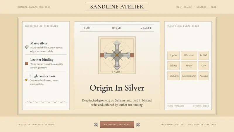 Tuareg Silver Jewelry (Sahara) — design style preview