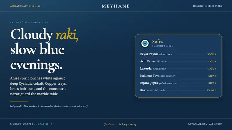 Turkish Meyhane Raki Table — design style preview