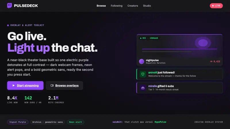 Twitch Streamer Overlay — design style preview