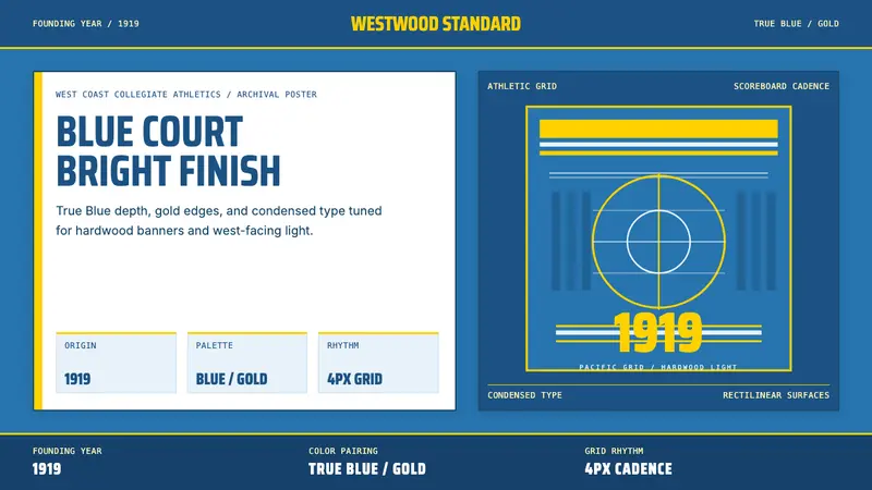 UCLA Bruin Purple & Gold (1919) — design style preview