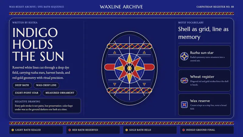 Ukrainian Pysanka Wax-Resist Egg — design style preview