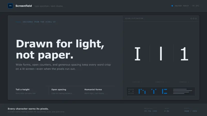 Verdana Screen Sans — design style preview