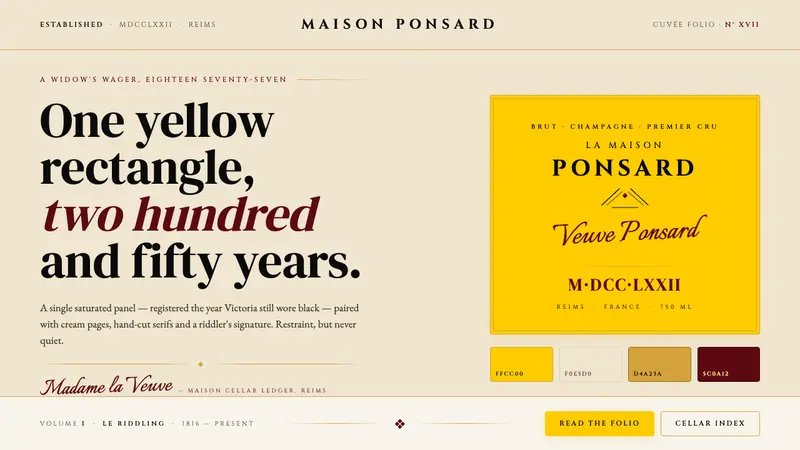 Veuve Clicquot (Yellow-Label) — design style preview