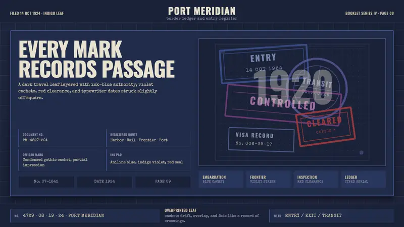 Vintage Passport Stamps — design style preview