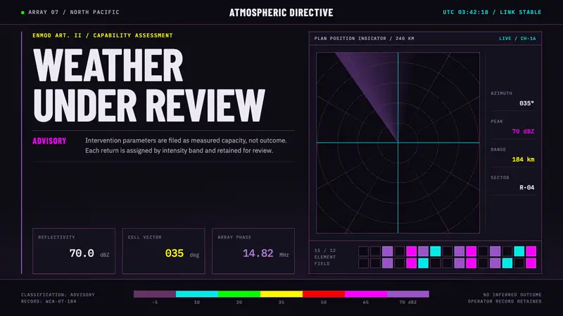 Weather Control Array — design style preview