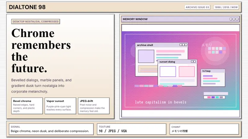Windows 98 Vaporwave — design style preview