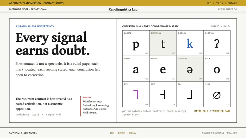 Xenolinguistics Lab — design style preview