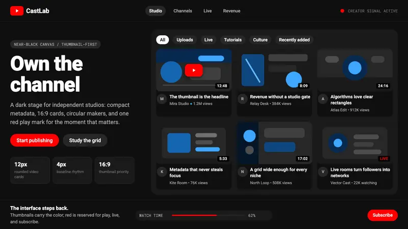 YouTube Creator Economy — design style preview