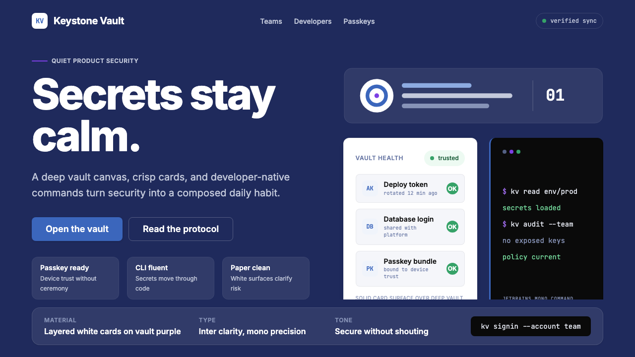 1Password Purple Vault design style