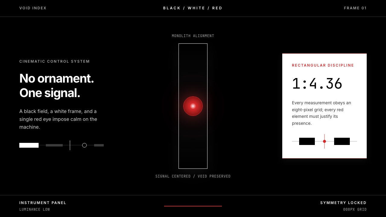 2001 — A Space Odyssey 设计风格示例
