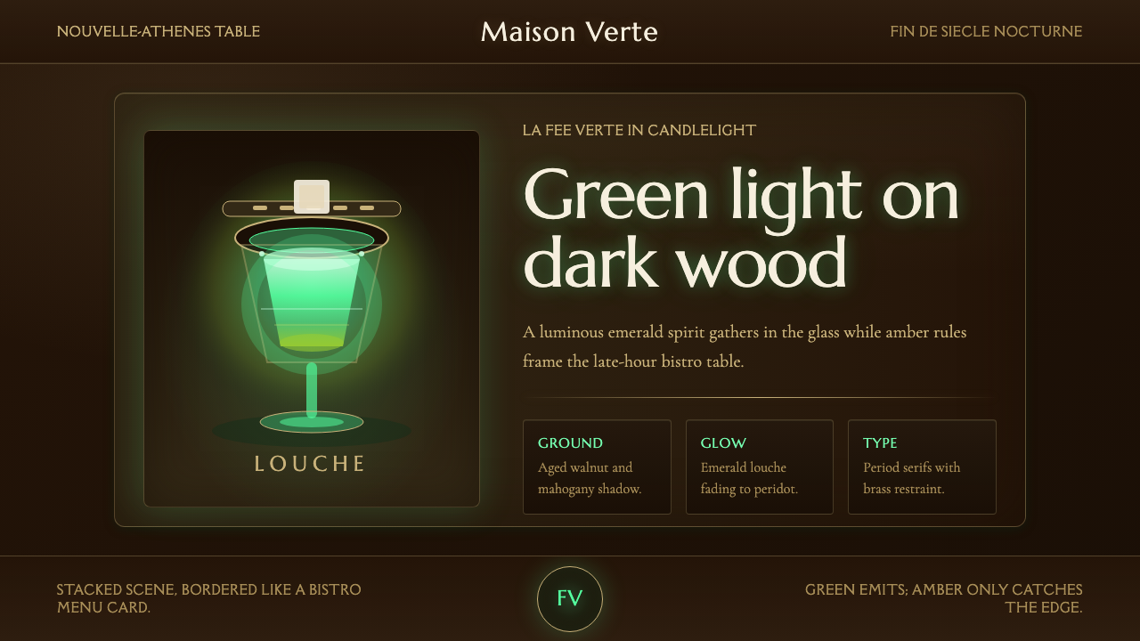 Absinthe Green Fairy Glow design style — example