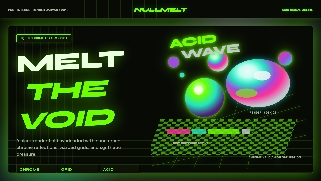 Acidwave 3D Render design style — example
