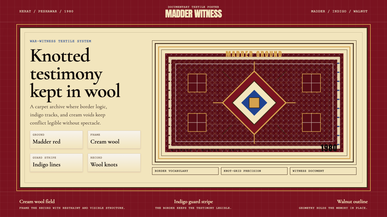Afghan War Rug (1980) design style
