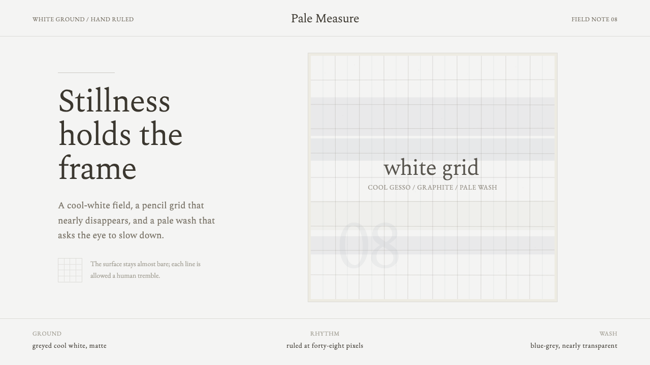 Agnes Martin White Grid 设计风格示例