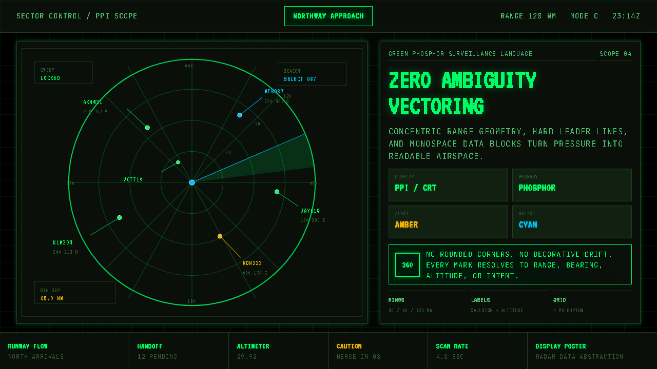 Air Traffic Control Radar 设计风格示例