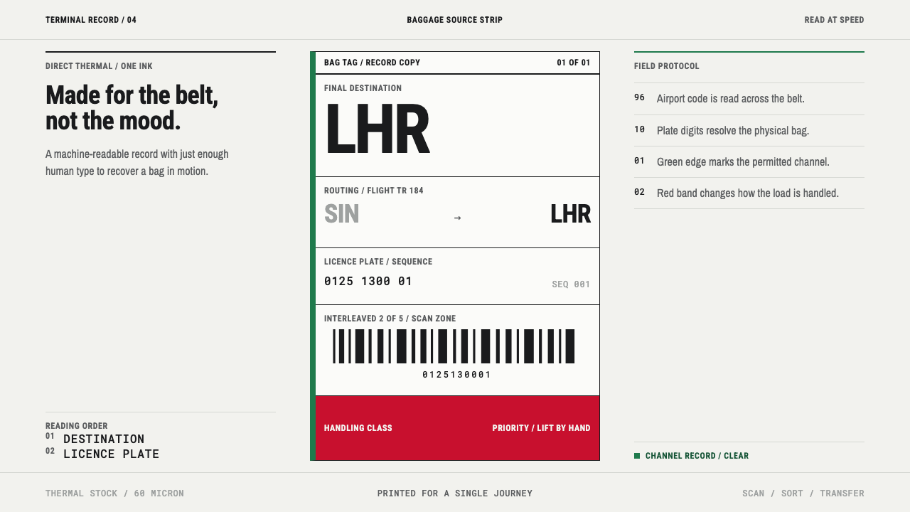 Airport Baggage Tag design style
