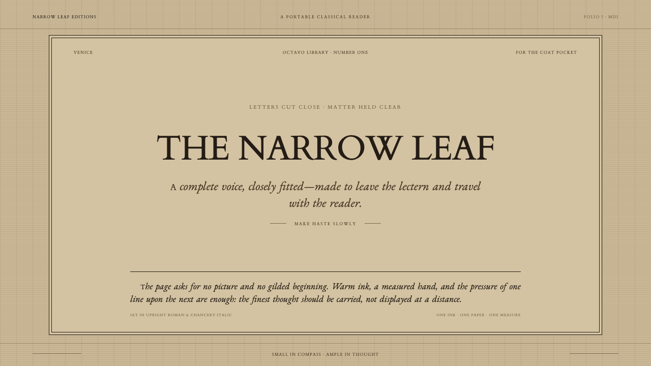 Aldine Press Italic design style — example