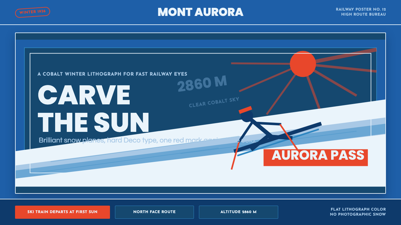 Alpine Ski Poster design style