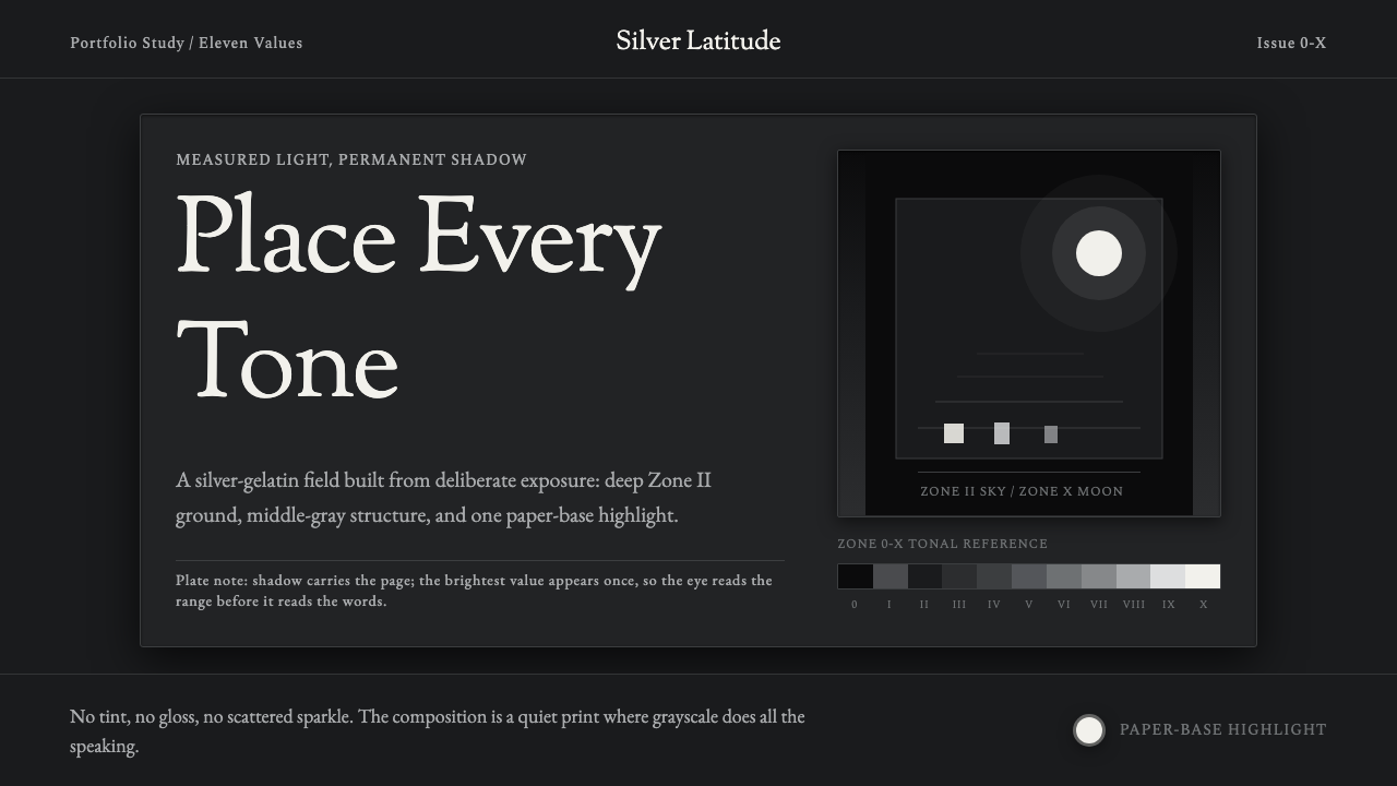 Ansel Adams Zone System design style — example