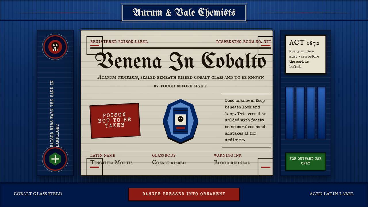 Apothecary Poison Label design style