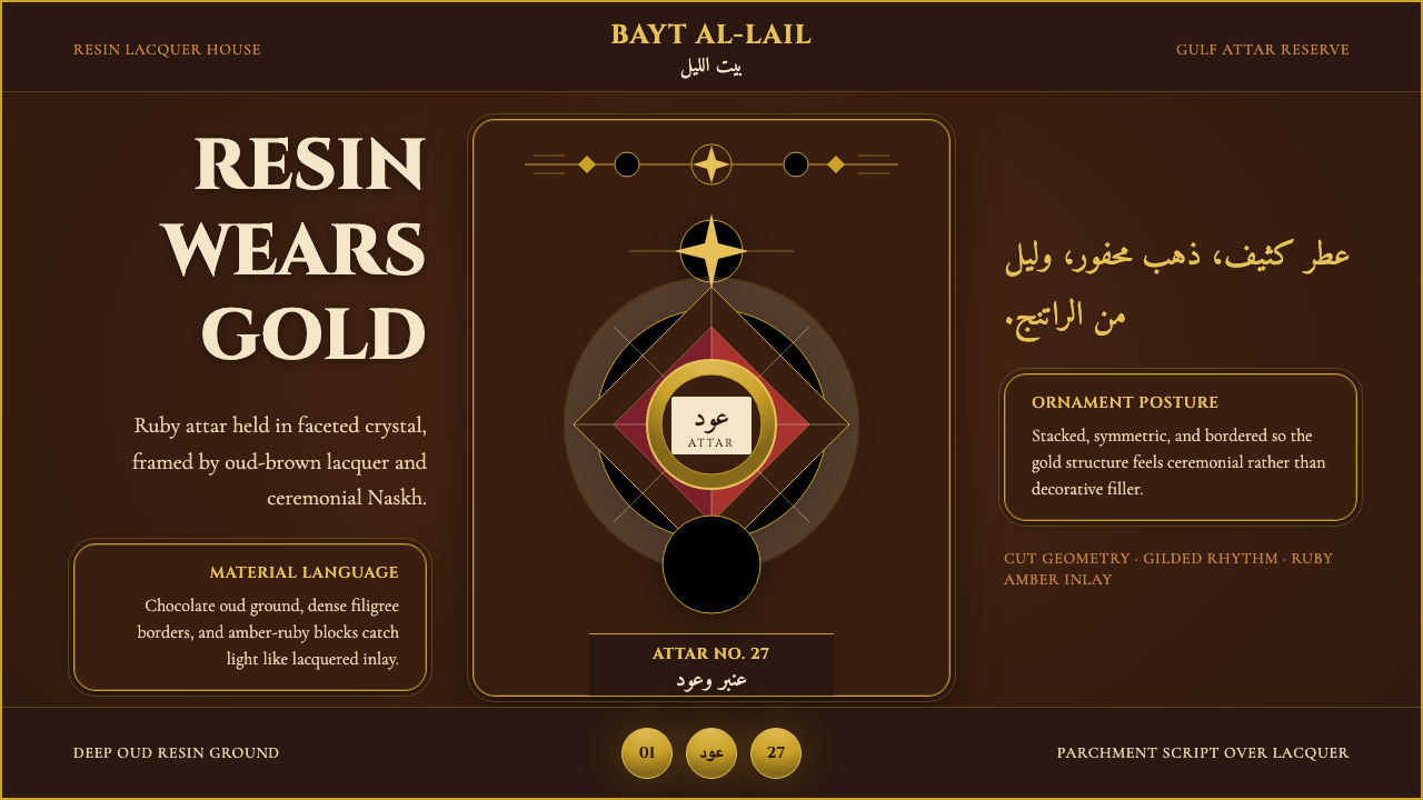 Arabian Oud Attar Bottle 设计风格示例