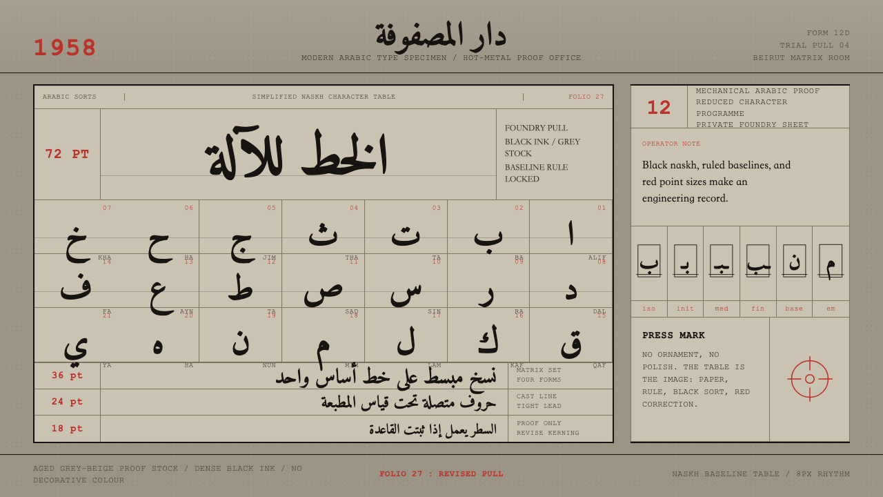 Modern Arabic Type Specimen design style — example