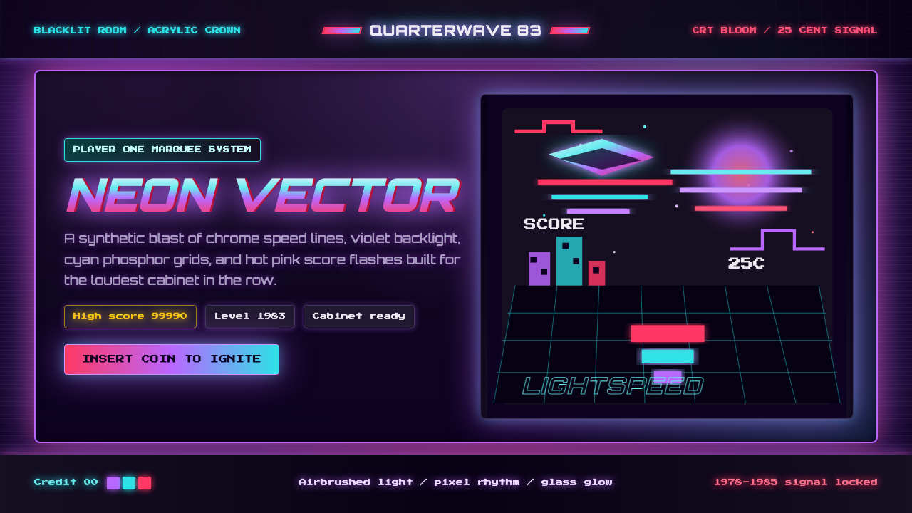 Arcade Cabinet Marquee design style